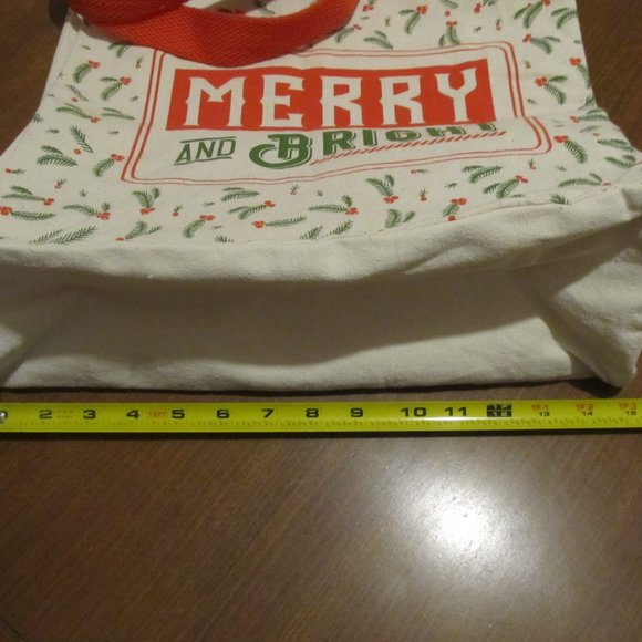Merry and Bright Festive Canvas Tote Bag - Picture 9 of 12